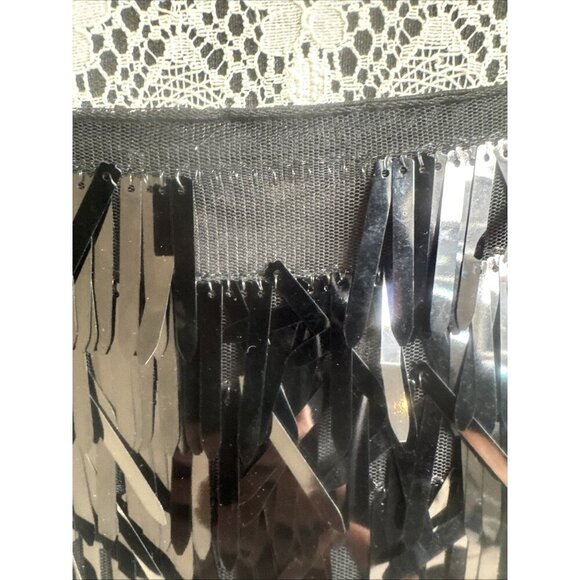 Little Black Mini Dress short Sequins size 8,NewYears Eve, flapper Gatsby gothic - Picture 10 of 12